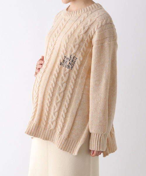 LEPSIM(レプシィム)の「【産前・産後対応】マタニティ/刺繍ケーブルプルオーバー 149943(マタニティウェア/グッズ・レディース・ベージュ/オレンジ/チャコールグレー/ライトブルー・FREE)」の14枚目の写真