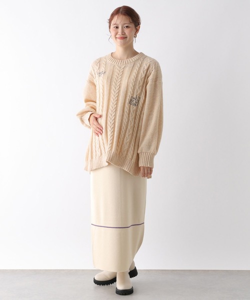 LEPSIM(レプシィム)の「【産前・産後対応】マタニティ/刺繍ケーブルプルオーバー 149943(マタニティウェア/グッズ・レディース・ベージュ/オレンジ/チャコールグレー/ライトブルー・FREE)」の15枚目の写真