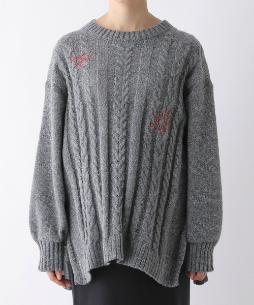 LEPSIM(レプシィム)の「【産前・産後対応】マタニティ/刺繍ケーブルプルオーバー 149943(マタニティウェア/グッズ・レディース・ベージュ/オレンジ/チャコールグレー/ライトブルー・FREE)」の19枚目の写真