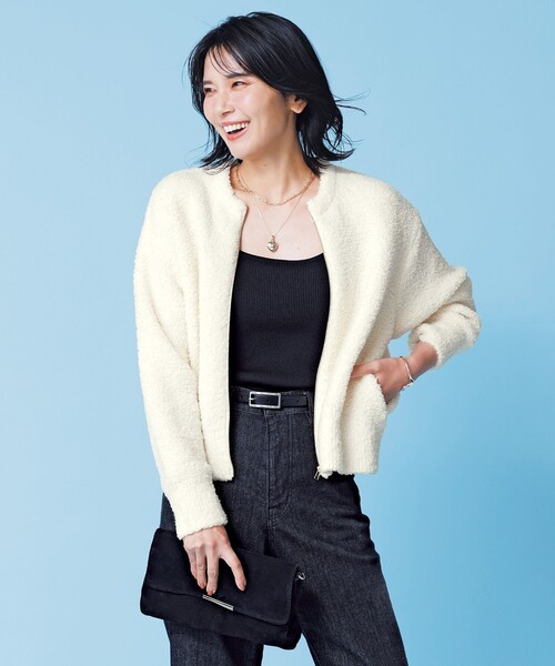 プードルニット ZIPカーディガン