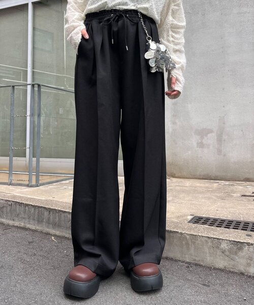 CIAOPANIC TYPY(チャオパニックティピー)の「ウールライクスラックスイージーパンツ(その他パンツ・レディース・グレー/ブラック・MEDIUM/SMALL)」の8枚目の写真