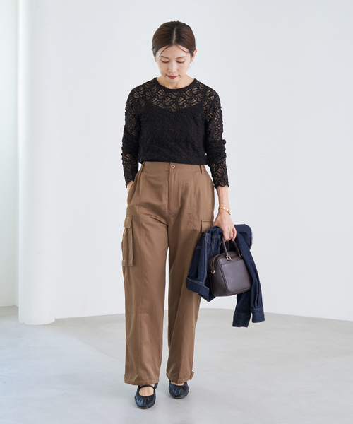 IENA(イエナ)の「《追加》ペイズリー ストレッチレースプルオーバー(Tシャツ/カットソー・レディース・アイボリー/ブラック・FREE)」の15枚目の写真