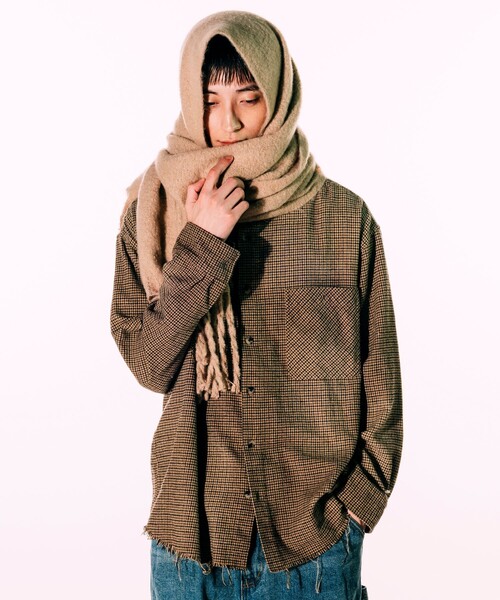 FREAK'S STORE(フリークスストア)の「ソリッド ボリューム マフラー(マフラー・メンズ・その他7/ブラック/ブラウン/オレンジ/ベージュ・フリ-)」の18枚目の写真