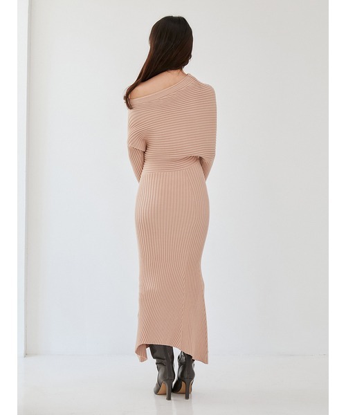 snidel ワンショルアシメニットワンピース SNIDEL（スナイデル）の「【WEB限定カラーあり】ワンショルアシメ
