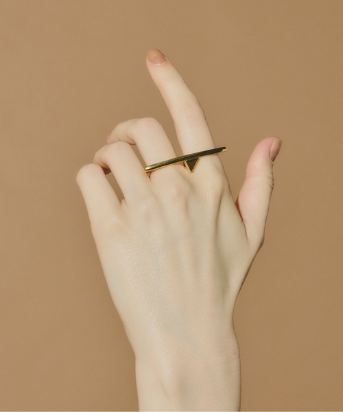 loni(ロニ)の「Triangle Double Ring(リング・レディース・シルバー/ゴールド・FREE)」の1枚目の写真