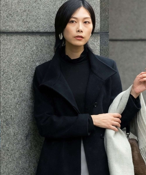 セール】[定番人気]Super100ウールビーバースタンドカラーコート