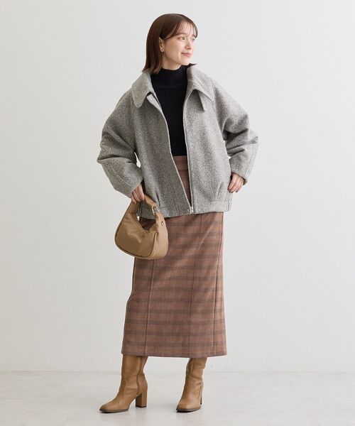 Petit fleur（プチフルール）の「・Petit Fleur ボトルネックリブニット（ニット/セーター・レディース・ブルー/チャコールグレー/オフホワイト/ライトグレー/ピンク/ブラック・FREE）」の7枚目の写真