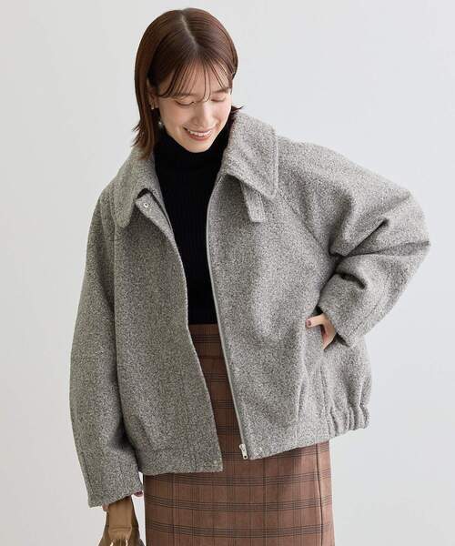 Petit fleur（プチフルール）の「・Petit Fleur ボトルネックリブニット（ニット/セーター・レディース・ブルー/チャコールグレー/オフホワイト/ライトグレー/ピンク/ブラック・FREE）」の8枚目の写真