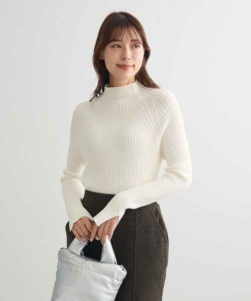 Petit fleur（プチフルール）の「・Petit Fleur ボトルネックリブニット（ニット/セーター・レディース・ブルー/チャコールグレー/オフホワイト/ライトグレー/ピンク/ブラック・FREE）」の17枚目の写真