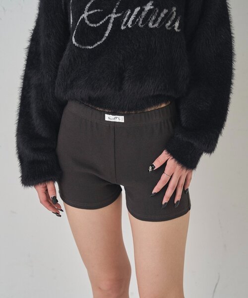 WHO'S WHO gallery（フーズフーギャラリー）の「【SLOPPY】 RIBBED SHORTS/リブショートパンツ（その他パンツ・レディース・ブラック/チャコールグレー/グレー/ホワイト系その他/ブラック系その他・FREE）」の4枚目の写真