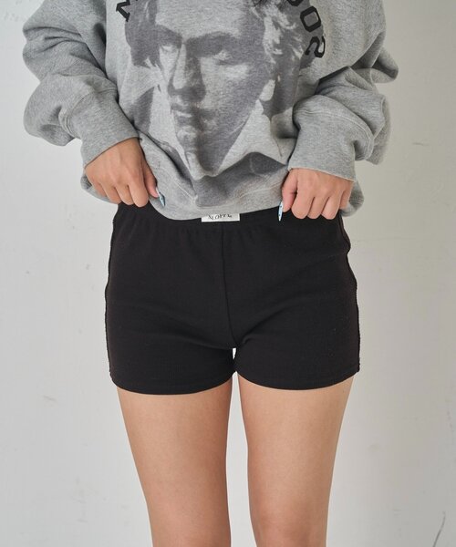 WHO'S WHO gallery（フーズフーギャラリー）の「【SLOPPY】 RIBBED SHORTS/リブショートパンツ（その他パンツ・レディース・ブラック/チャコールグレー/グレー/ホワイト系その他/ブラック系その他・FREE）」の7枚目の写真