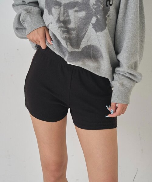 WHO'S WHO gallery（フーズフーギャラリー）の「【SLOPPY】 RIBBED SHORTS/リブショートパンツ（その他パンツ・レディース・ブラック/チャコールグレー/グレー/ホワイト系その他/ブラック系その他・FREE）」の8枚目の写真