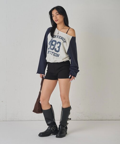 WHO'S WHO gallery（フーズフーギャラリー）の「【SLOPPY】 RIBBED SHORTS/リブショートパンツ（その他パンツ・レディース・ブラック/チャコールグレー/グレー/ホワイト系その他/ブラック系その他・FREE）」の13枚目の写真