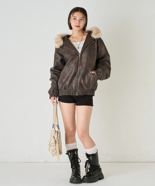 WHO'S WHO gallery（フーズフーギャラリー）の「【SLOPPY】 RIBBED SHORTS/リブショートパンツ（その他パンツ・レディース・ブラック/チャコールグレー/グレー/ホワイト系その他/ブラック系その他・FREE）」の20枚目の写真