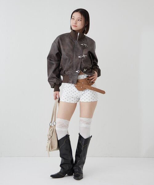 WHO'S WHO gallery(フーズフーギャラリー)の「【SLOPPY/スロッピー】リブショートパンツ(その他パンツ・レディース・ブラック/チャコールグレー/グレー/ホワイト系その他/ブラック系その他/ブラック系その他2/ホワイト系その他2/グレー系その他2/ネイビー/ピンク/サックスブルー・FREE)」の17枚目の写真
