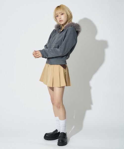 JilLA（ジルア）の「Double Zip Fur Hoodie / ダブルジップフーディー ファー付き（パーカー・レディース・ブラック/グレー・S/M）」の18枚目の写真