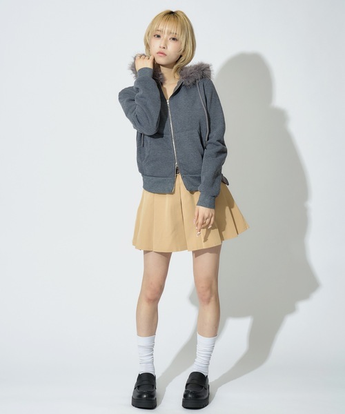 JilLA（ジルア）の「Double Zip Fur Hoodie / ダブルジップフーディー ファー付き（パーカー・レディース・ブラック/グレー・S/M）」の19枚目の写真