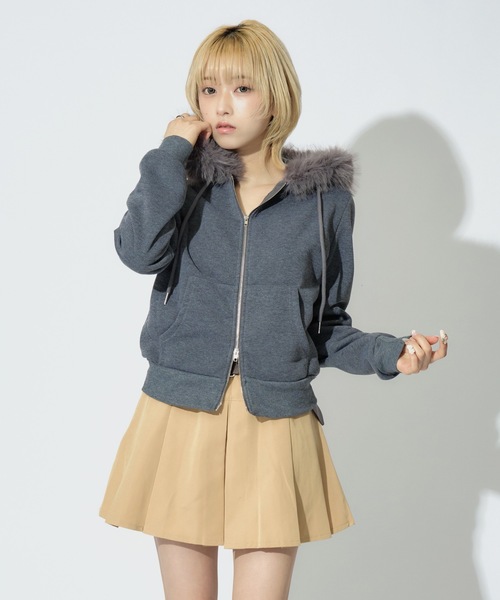 Double Zip Fur Hoodie / ダブルジップフーディー ファー付き