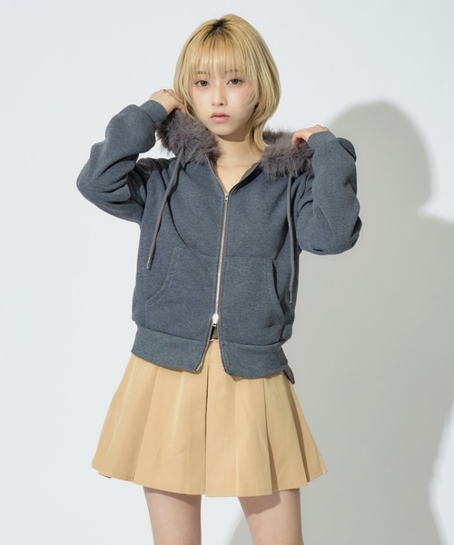 Double Zip Fur Hoodie / ダブルジップフーディー ファー付き