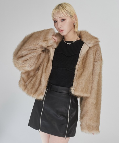 ENVYM（アンビー）の「フェイクファー ショートジャケット（その他