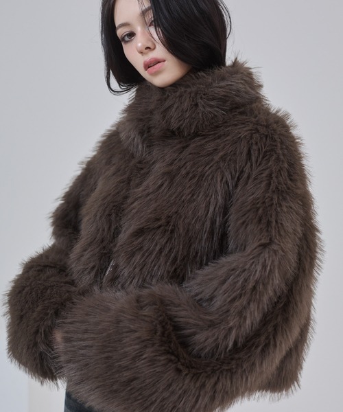 セール】フェイクファー ショートジャケット（その他アウター）｜ENVYM