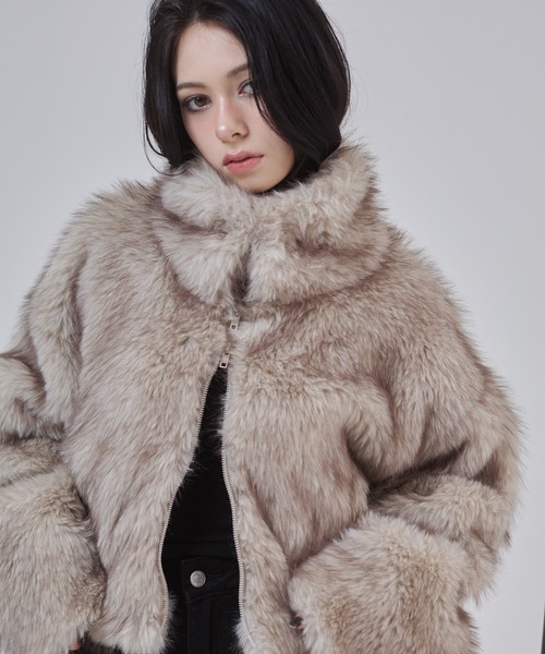 フェイクファー ショートジャケット（その他アウター）｜ENVYM