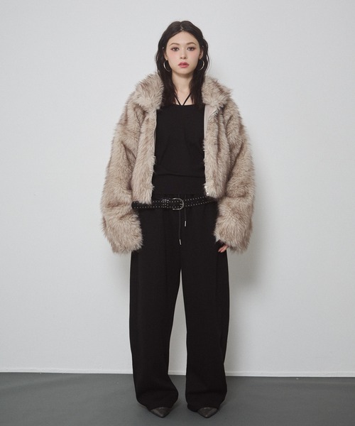 フェイクファー ショートジャケット（その他アウター）｜ENVYM