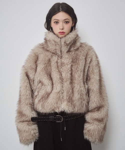 フェイクファー ショートジャケット（その他アウター）｜ENVYM