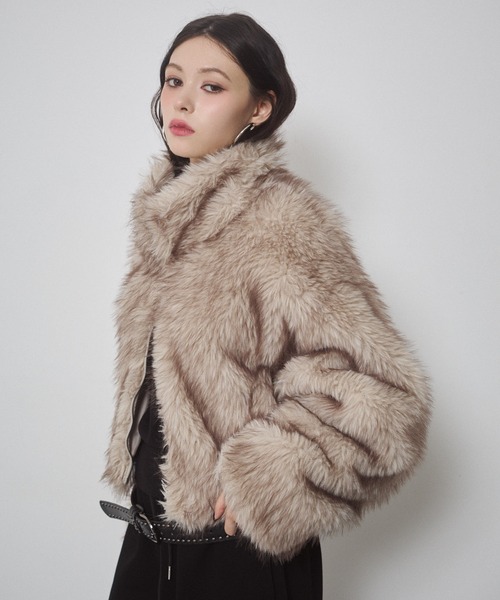 セール】フェイクファー ショートジャケット（その他アウター）｜ENVYM