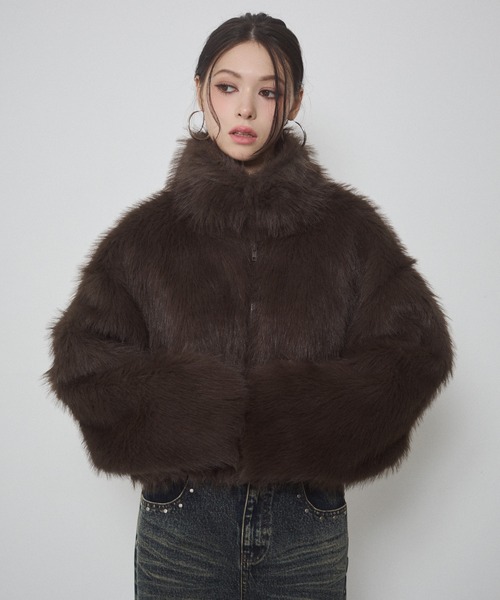 フェイクファー ショートジャケット（その他アウター）｜ENVYM