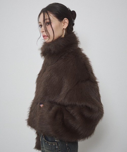 ENVYM フェイクファーショートジャケット セール】フェイクファー ショートジャケット（その他アウター