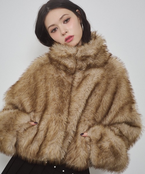 セール】フェイクファー ショートジャケット（その他アウター）｜ENVYM