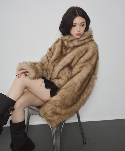 セール】フェイクファー ショートジャケット（その他アウター）｜ENVYM