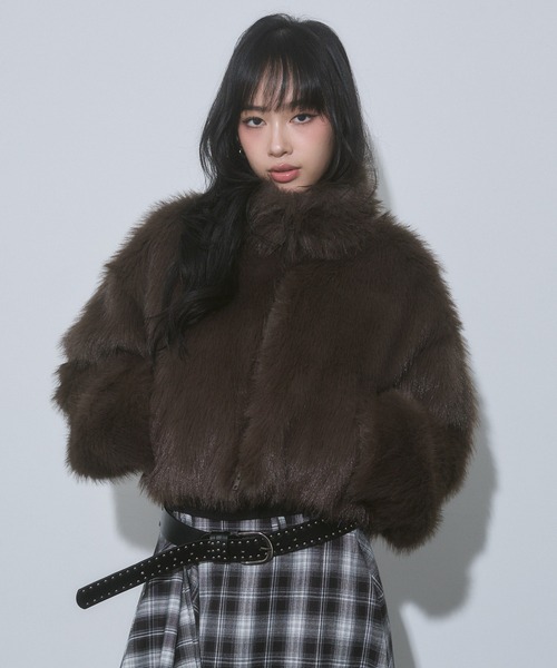 フェイクファー ショートジャケット（その他アウター）｜ENVYM