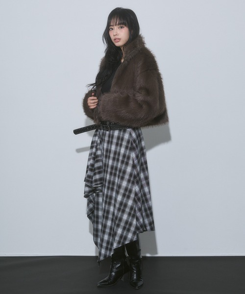 セール】フェイクファー ショートジャケット（その他アウター）｜ENVYM