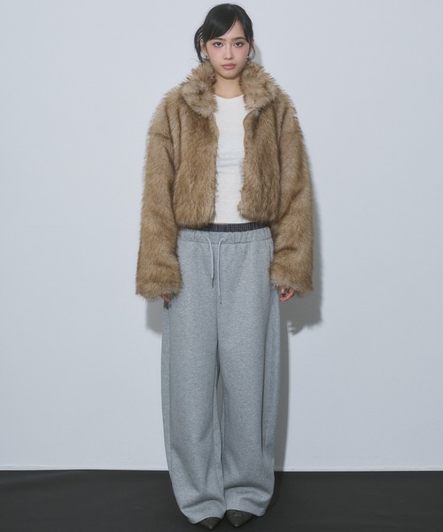 セール】フェイクファー ショートジャケット（その他アウター）｜ENVYM