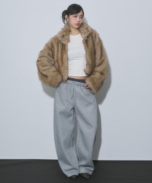 フェイクファー ショートジャケット（その他アウター）｜ENVYM