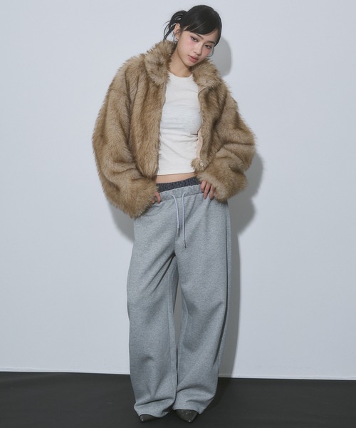 フェイクファー ショートジャケット（その他アウター）｜ENVYM
