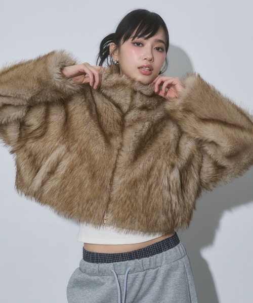 セール】フェイクファー ショートジャケット（その他アウター）｜ENVYM