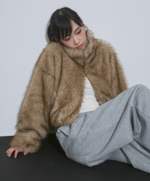 ENVYM フェイクファーショートジャケット セール】フェイクファー ショートジャケット（その他アウター）｜ENVYM