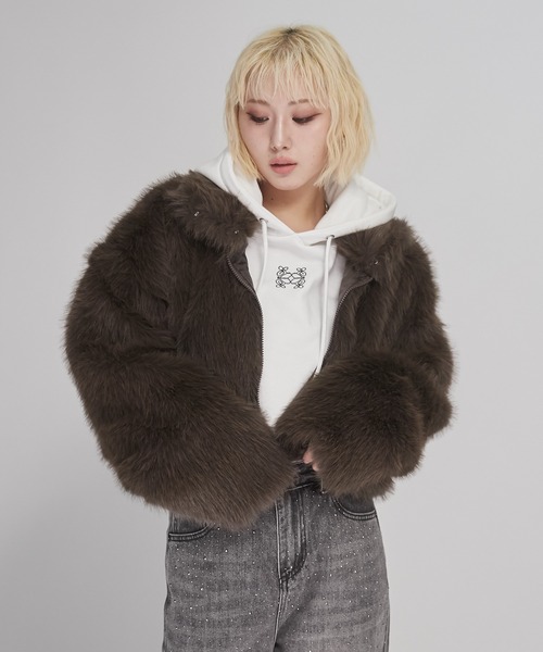 ENVYM（アンビー）の「フェイクファー ショートジャケット（その他