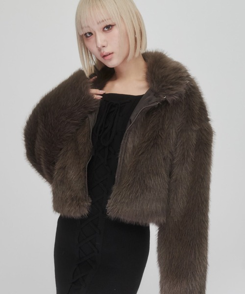 ENVYM(アンビー)の「フェイクファー ショートジャケット(その他アウター・レディース・ブラウン/マルチ/ベージュ・FREE)」の17枚目の写真