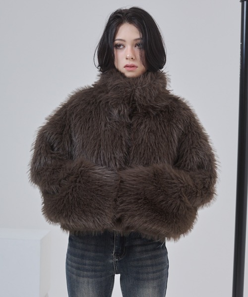 ENVYM フェイクファーショートジャケット フェイクファー ショートジャケット（その他アウター）｜ENVYM