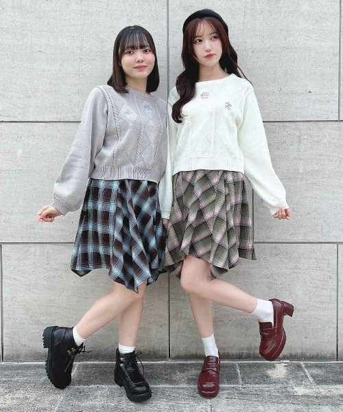 F i.n.t(フィント)の「【セットアップ対応】ランダムヘムチェックミニスカート/fint(スカート・レディース・ボルドー/ブルー/グリーン×ピンク・FREE)」の19枚目の写真