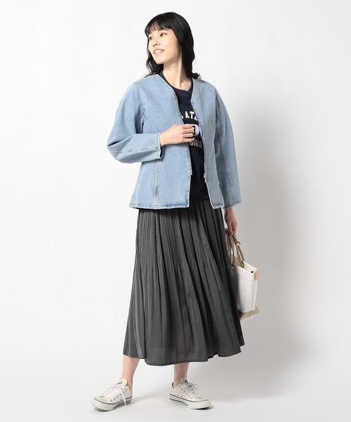 Grand PARK（グランドパーク）の「新色 ヴィンテージサテンスカート（スカート・レディース・ブルー/チャコールグレー/ブラック/グレー・FREE）」の6枚目の写真