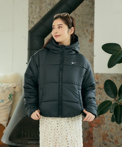 美品NIKE ナイキ 短丈 フード ダウン クラシック Therma-FIT