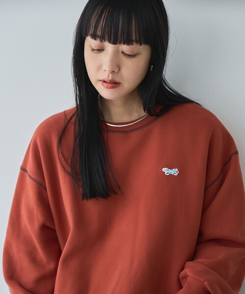 PENNEYS(ぺニーズ)の「Penneys(ぺニーズ)別注モチモチ裏起毛クルーネックスウェット(スウェット・レディース・ライトグレー/ダークグレー/オレンジ系その他/ケリーグリーン・M/L)」の1枚目の写真