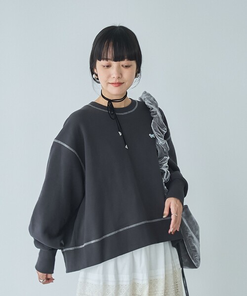 PENNEYS(ぺニーズ)の「Penneys(ぺニーズ)別注モチモチ裏起毛クルーネックスウェット(スウェット・レディース・ライトグレー/ダークグレー/オレンジ系その他/ケリーグリーン・M/L)」の5枚目の写真