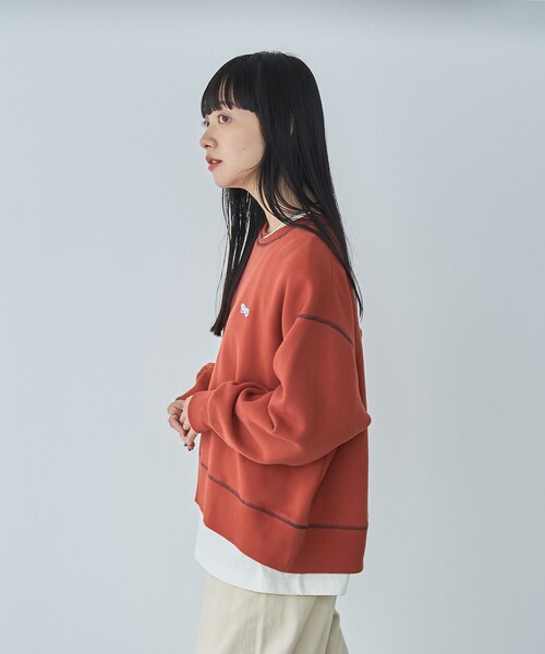 PENNEYS(ぺニーズ)の「Penneys(ぺニーズ)別注モチモチ裏起毛クルーネックスウェット(スウェット・レディース・ライトグレー/ダークグレー/オレンジ系その他/ケリーグリーン・M/L)」の11枚目の写真