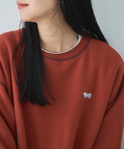 PENNEYS(ぺニーズ)の「Penneys(ぺニーズ)別注モチモチ裏起毛クルーネックスウェット(スウェット・レディース・ライトグレー/ダークグレー/オレンジ系その他/ケリーグリーン・M/L)」の13枚目の写真